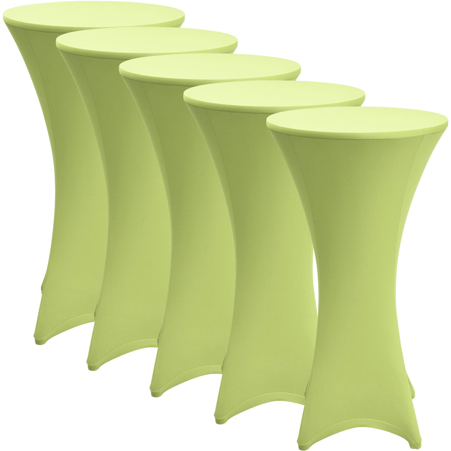 STEHTISCHHUSSE Stella Ø 80cm Hellgrün (5tlg) - Hellgrün, Textil (80/80cm) - Beautissu 