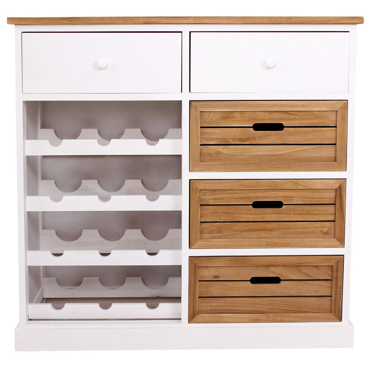 WEINREGAL MIT SCHUBLADEN Weiß, Braun - Weiß/Braun, Holz (87/86/37cm) - MCW