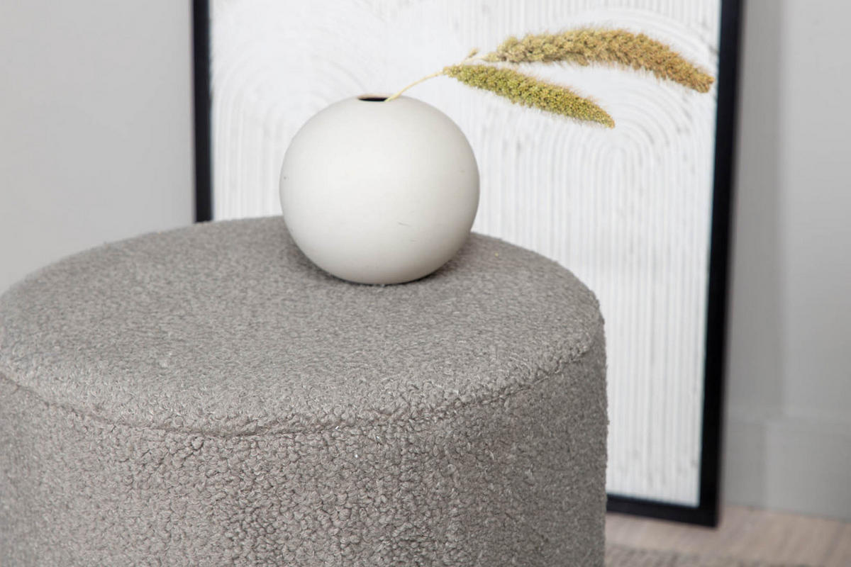 POUF schwarz braun - Graubraun, Holzwerkstoff (35/43/35cm) - ebuy24