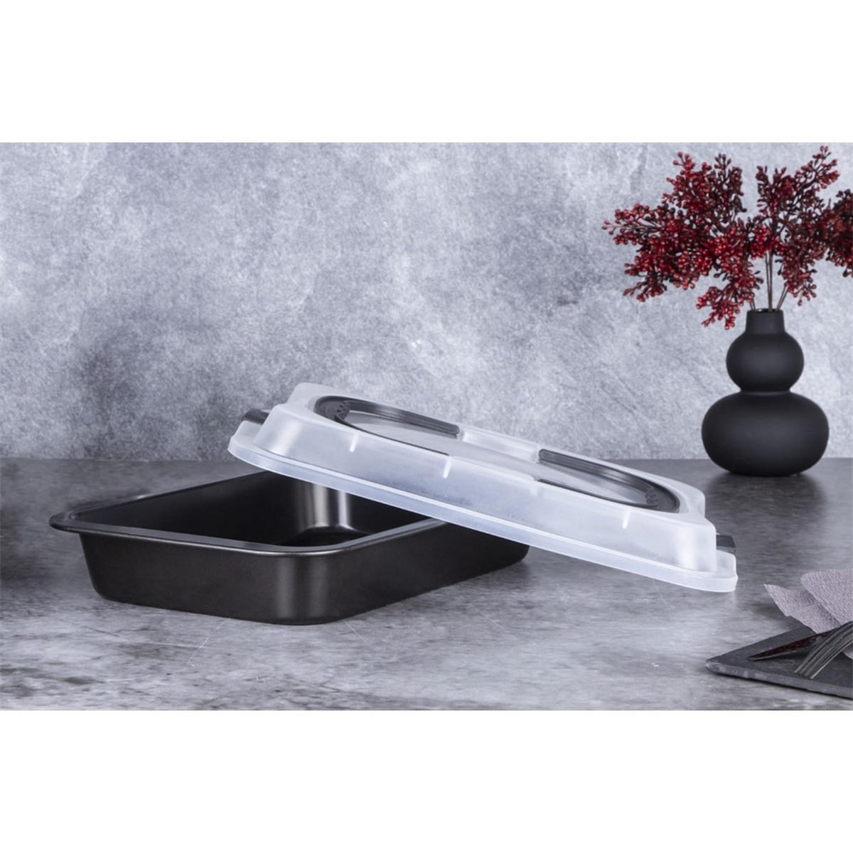 BACKFORM Grau 36.5/24.5/5.5 cm BH7840 - Grau, Metall (24.5/5.5/36.5cm) - Berlinger Haus