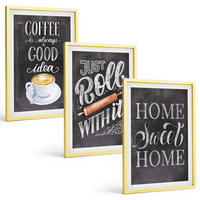 BILDER SET 3er Set - 40x60 cm Goldrahmen - Kaffeeroller, heimelige Wärme - Goldfarben, Kunststoff (40/60cm) - TULUP