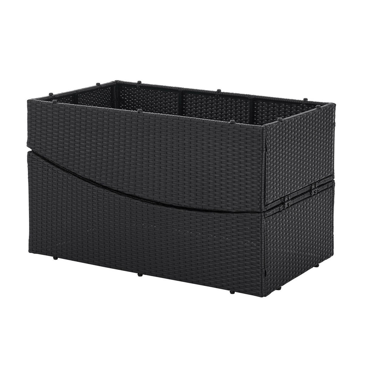 SONNENLIEGE Lamia schwarz faltbar - Schwarz, Kunststoff (60/40/200cm) - Juskys