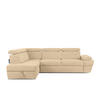 SCHLAFECKSOFA RATLO links 4/5-Sitzer mit Bettkasten, beige - Beige/Silberfarben, Textil (270/190cm) - KONSIMO®