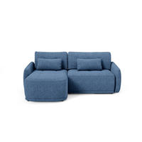 ECKSOFA Krabi Dunkelblau, mit Schlaffunktion - Dunkelblau, Textil (240/167cm) - Bettso