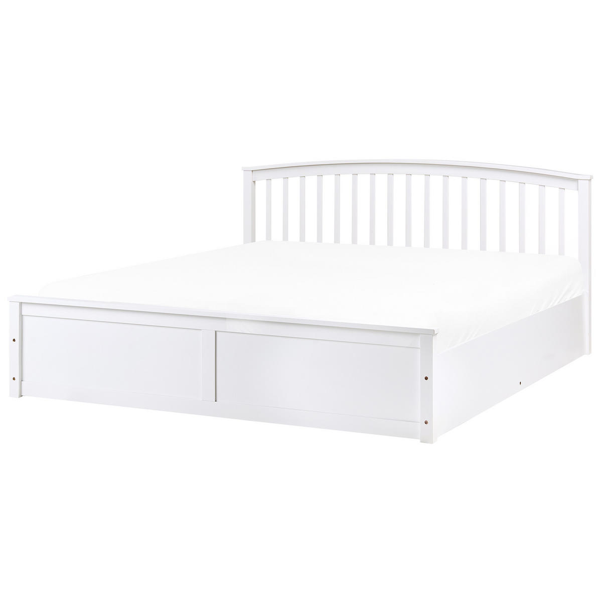 BETT mit Stauraum 180/200 cm Kiefernholz Weiß Clarbec - Weiß, Holz (180/200cm) - Beliani