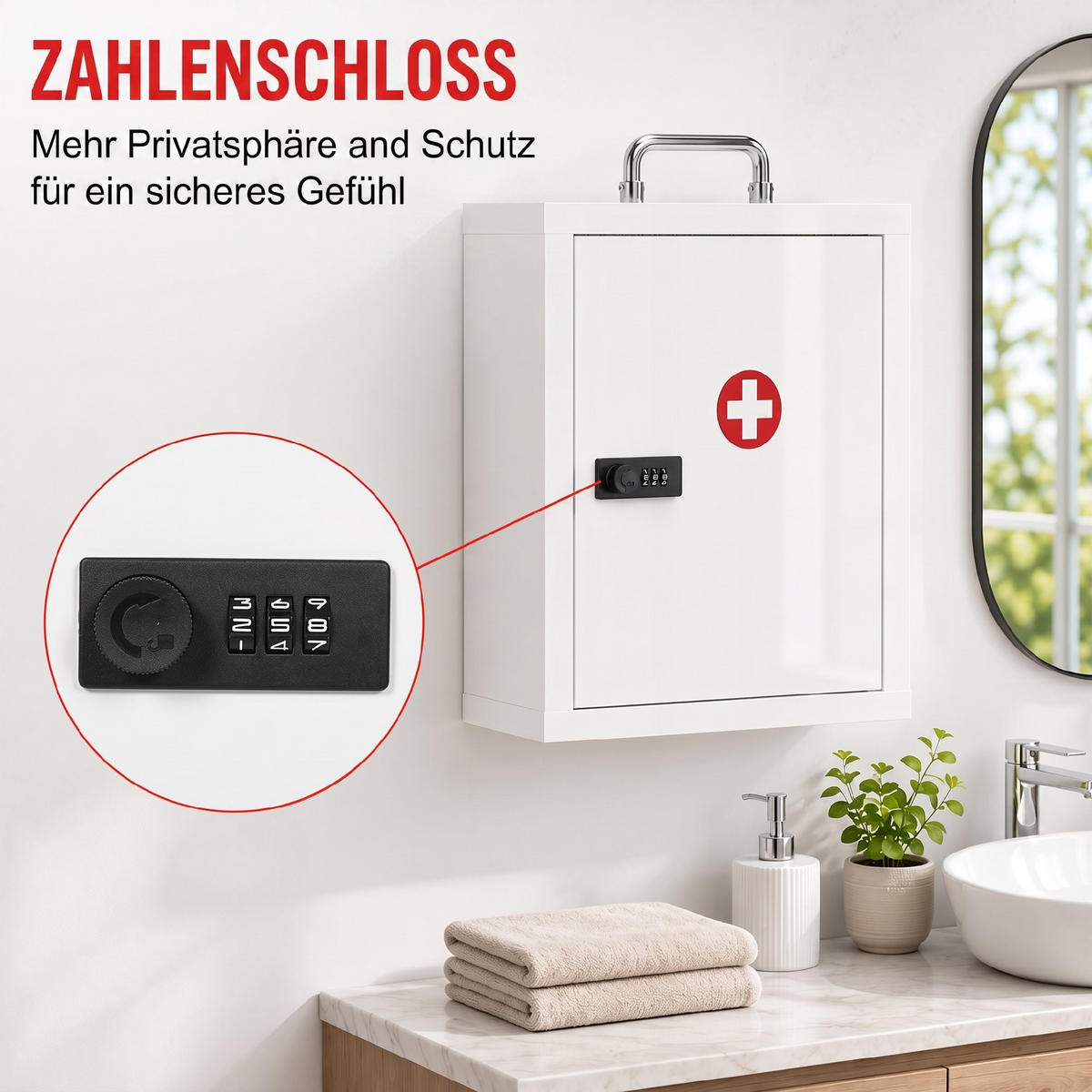 MEDIZINSCHRANK Kaltgewalzter Stahl Weiß - Weiß, Metall (14/38/32cm) - HOMCOM