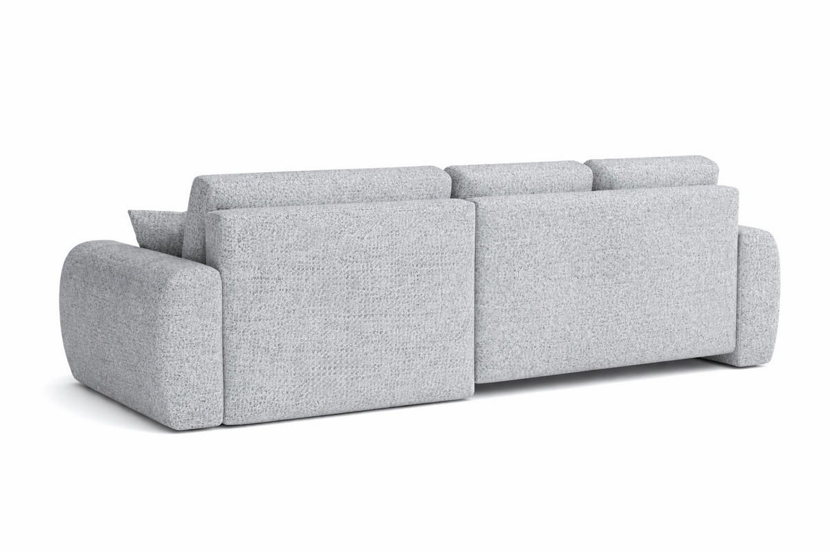 ECKSOFA Mit Schlaffunktion Und Bettkasten L-Form Ivo L, Chenille-Stoff Artico, Cement, Links - Hellgrau, Holz (250/142cm) - Kaiser Möbel
