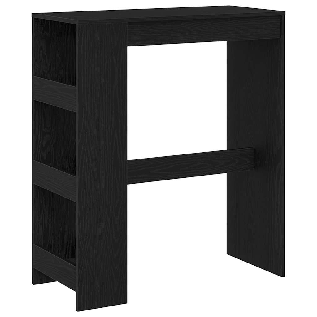 BARTISCH Mit Regal Schwarz Eichen-Optik 90/40/103,5 Cm - Schwarz, Holzwerkstoff (90/40/103.5cm) - vidaXL