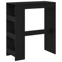 BARTISCH Mit Regal Schwarz Eichen-Optik 90/40/103,5 Cm - Schwarz, Holzwerkstoff (90/40/103.5cm) - vidaXL