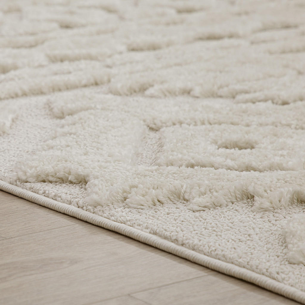 Thumbnail - Paco Home Hochflorteppich, Creme, Textil, Rechteckig, 160x220 cm, strapazierfähig, für Fußbodenheizung geeignet, Teppich...