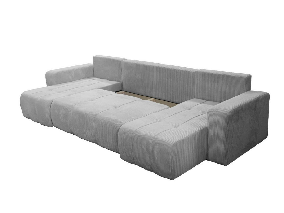 WOHNLANDSCHAFT Dagny - Smaragdgrün, Holzwerkstoff/Textil (317/85/146cm) - Fun Möbel