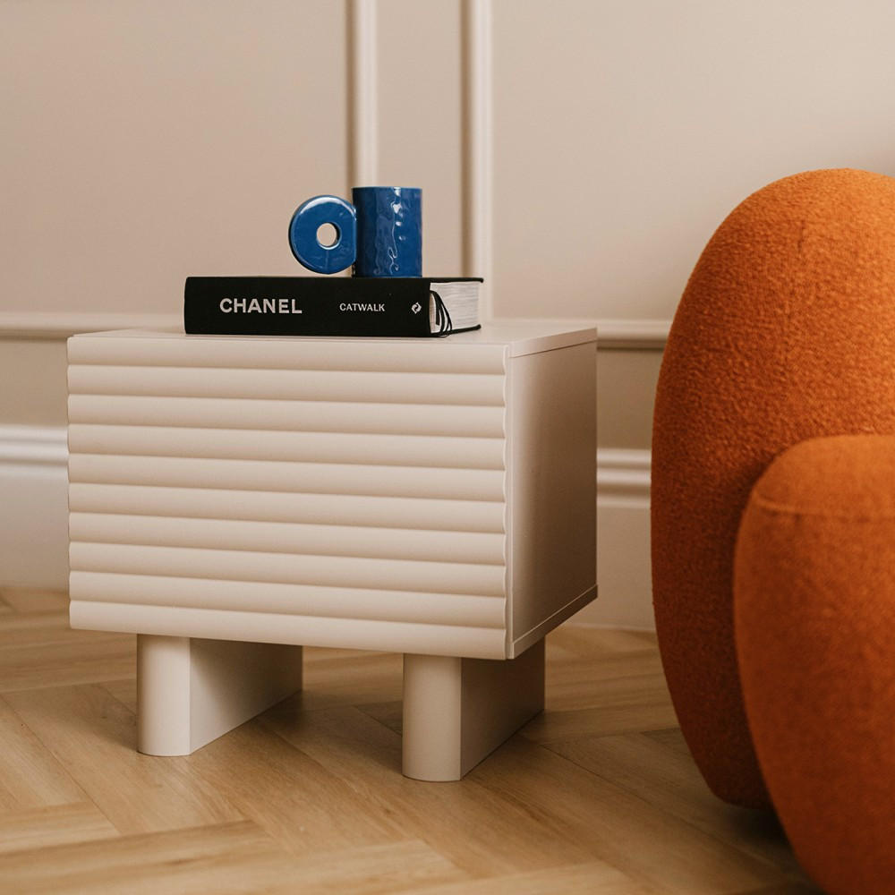 NACHTTISCH Torino mit 1 Tür, 50 cm, Kaschmir - Kaschmir, Holzwerkstoff (50/46/37cm) - Beautysofa