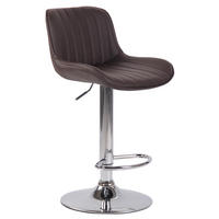 BARHOCKER Lento, Gestell Metall in Chromoptik, Kunstleder Braun - Chromfarben/Braun, Kunststoff/Textil (50/100/50cm) - TPFLiving