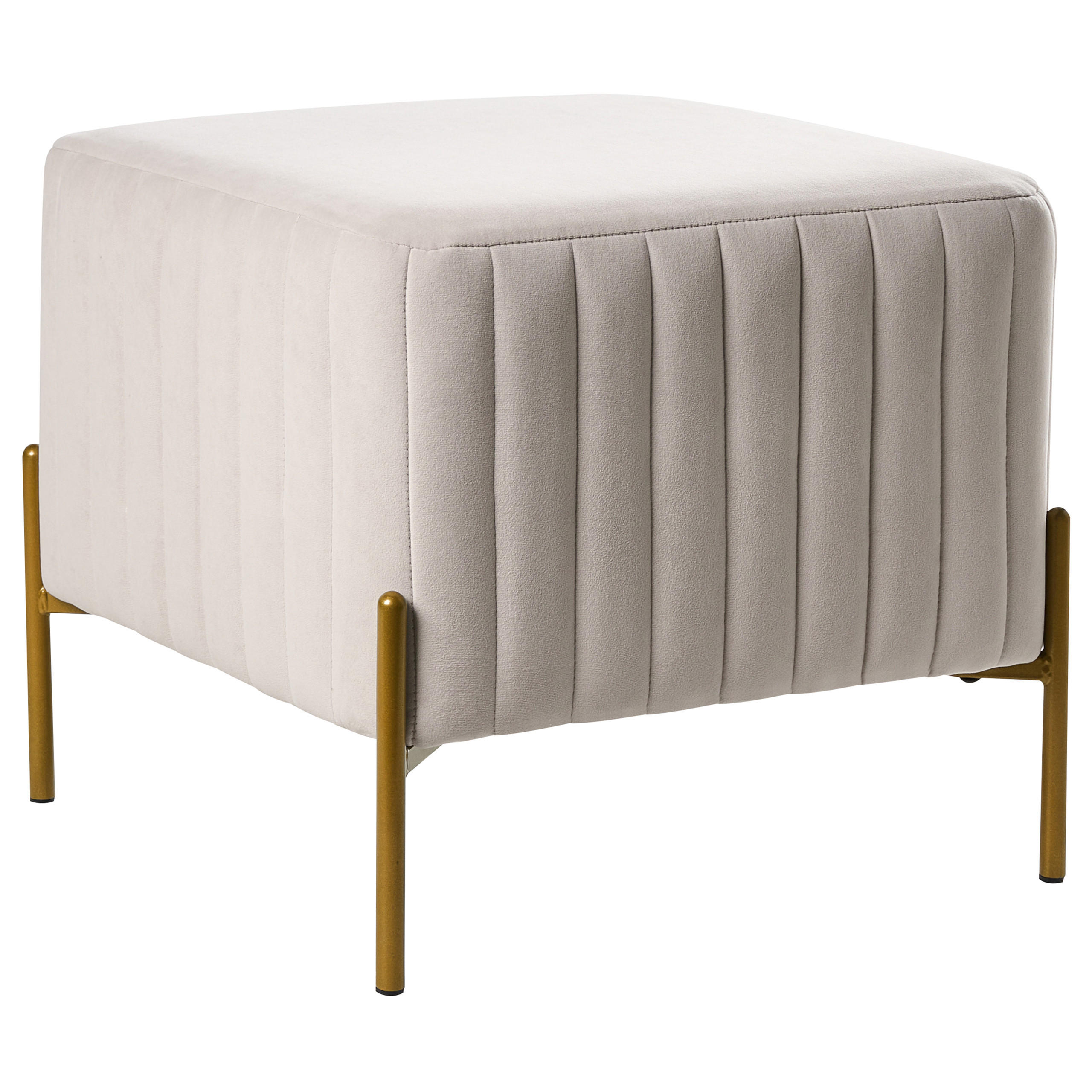 TABURET catifea alb crem Utah - alb, material textil (47/43/47cm) - Beliani