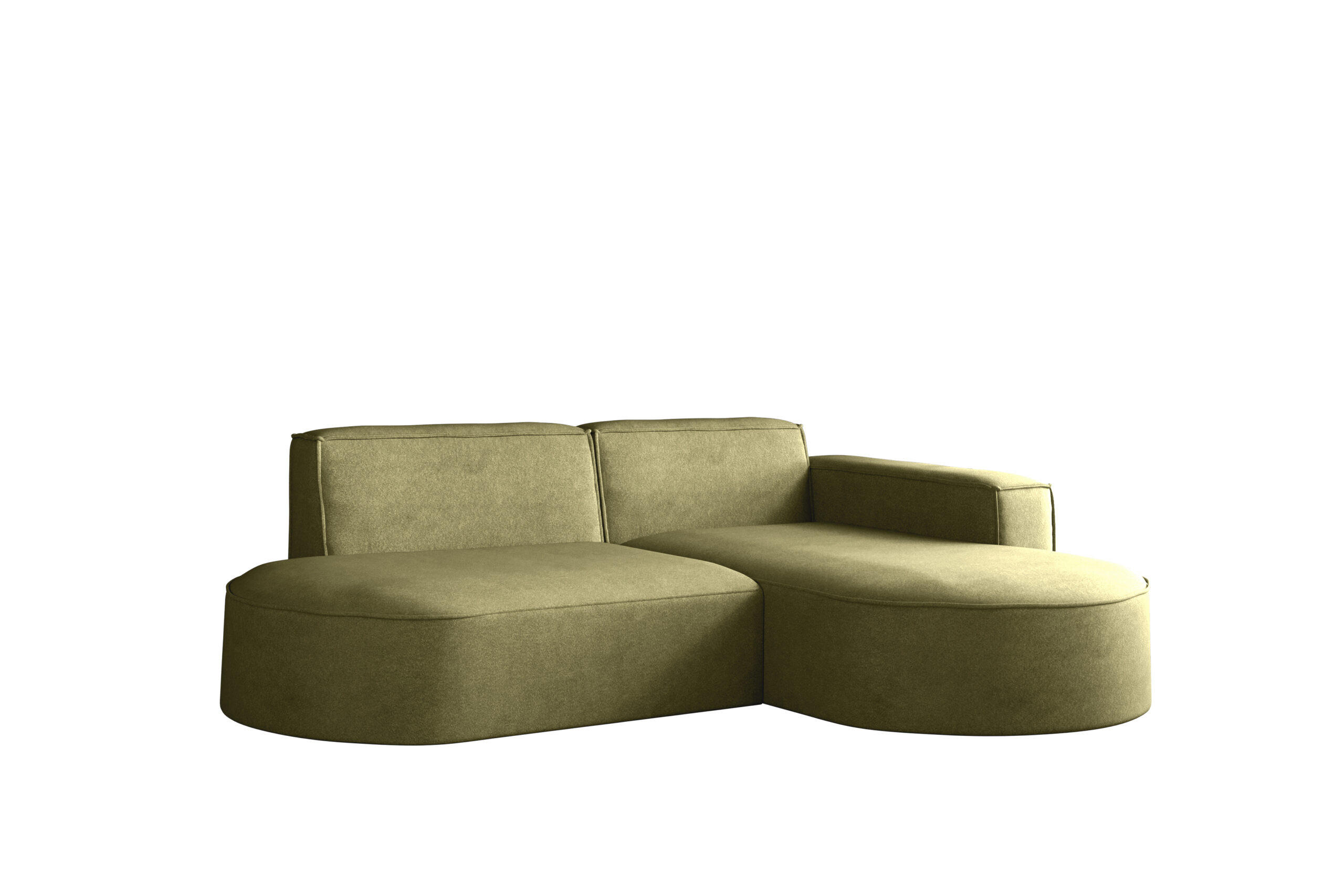 ECKSOFA Modena Modern Und Komfort Velours Stoff Salvador Rechts Olive - Olivgrün, Holz/Textil (236/165cm) - Kaiser Möbel