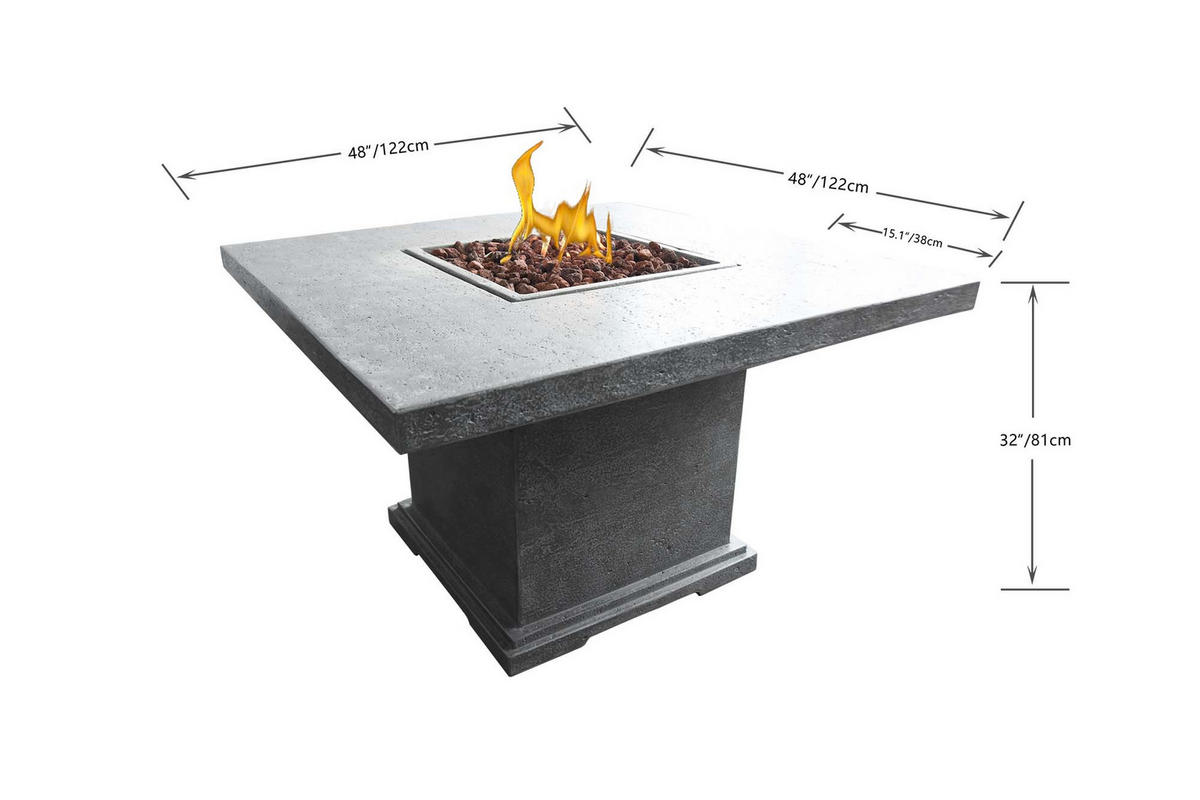 FEUERSTELLE Birmingham in Beton-Optik grau aus Faserbeton - Grau, Stein (127/90/127cm) - Elementi