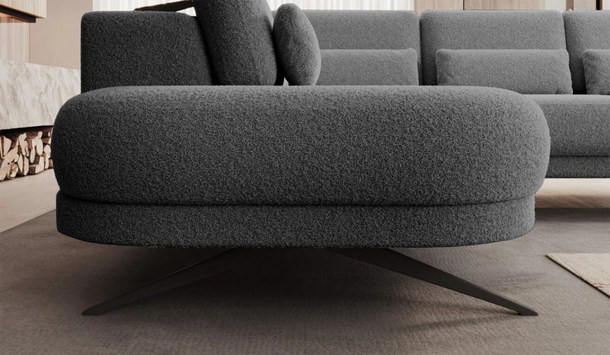 ECKSOFA ILUSIO L 250x205cm, Schlaffunktion, Dunkelgrau, Links - Dunkelgrau, Holz/Textil (205/248cm) - DomoHome