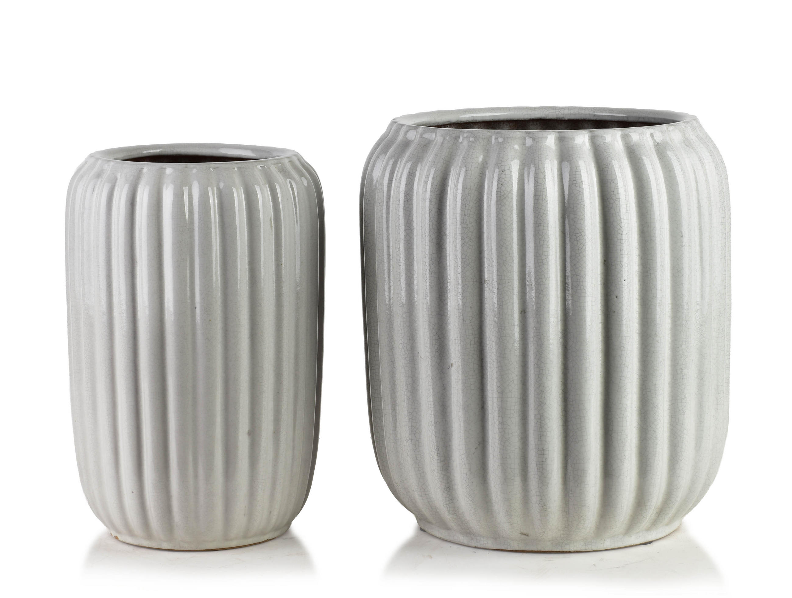 BLUMENTOPF Neva 3er Set Weiß 40/40/44 cm Keramik - Weiß, Keramik (40/44/40cm) - Mondex