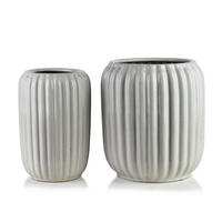 BLUMENTOPF Neva 3er Set Weiß 40/40/44 cm Keramik - Weiß, Keramik (40/44/40cm) - Mondex