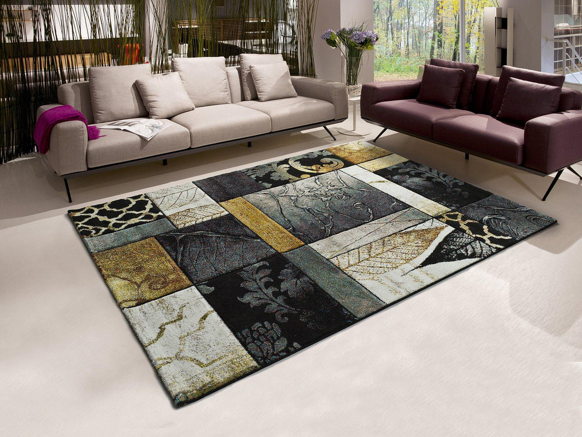 WEBTEPPICH Grau Bianca 140/200 cm - Goldfarben/Multicolor, Naturmaterialien/Textil (140/200cm) - Atticgo
