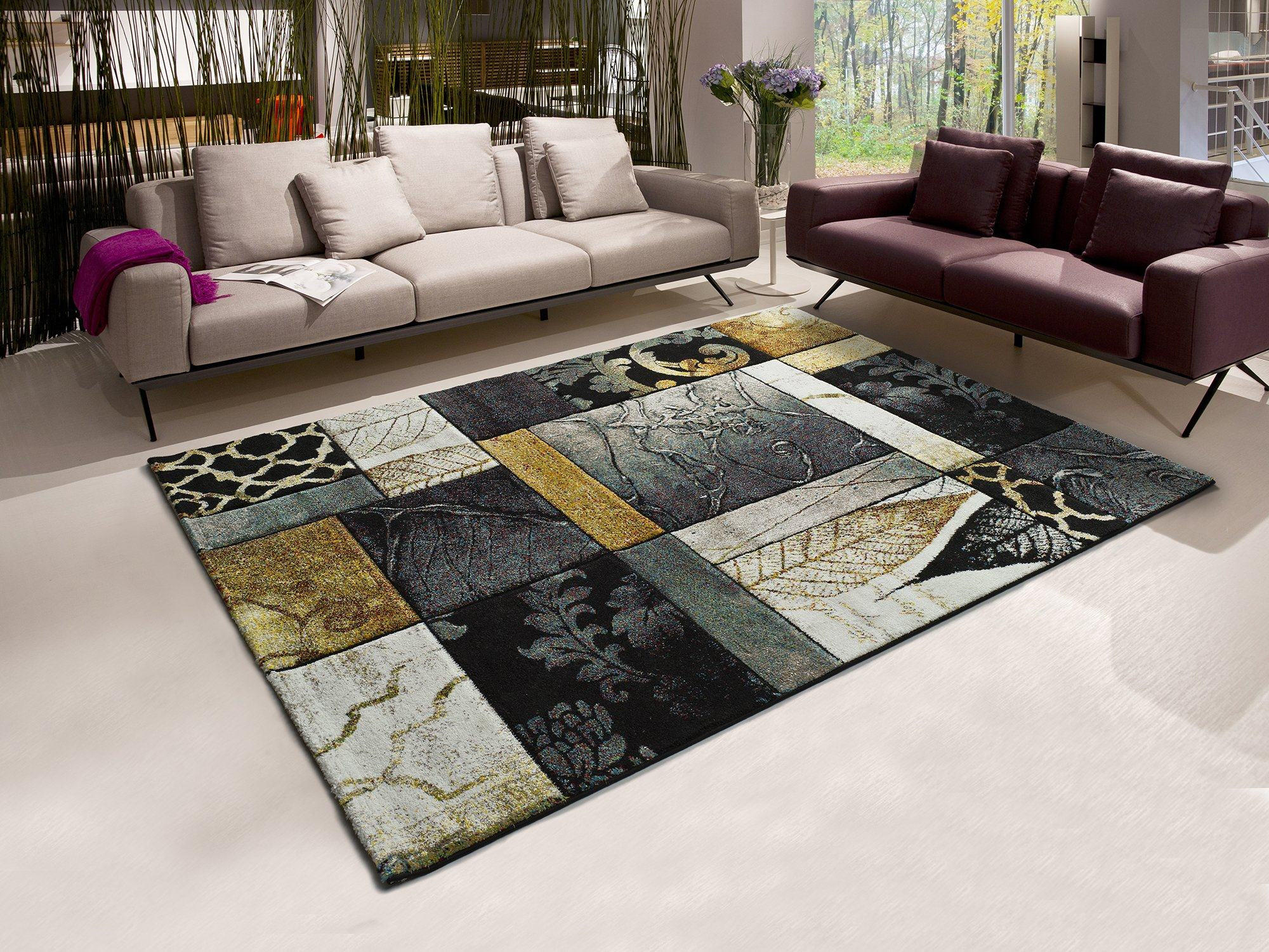 Thumbnail - Atticgo Webteppich, Mehrfarbig, Weiß, Gold, Textil, Abstrakt, Rechteckig, 140x200 cm, Oeko-Tex® Standard 100, in verschi...