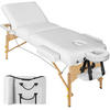 MASSAGELIEGE 3 Zonen Somwang,218 x 102 x 90 cm,weiß - Weiß, Holz (102/90/218cm) - tectake