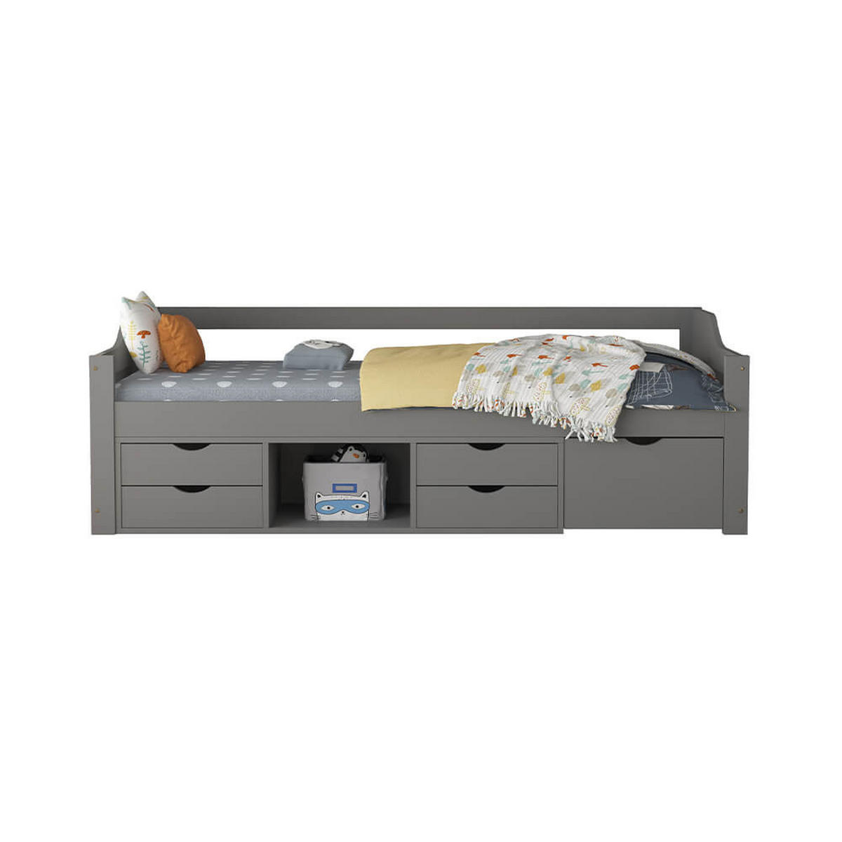 KINDERBETT COSMOS - Grau - Grau, Holz/Kunststoff - Home Deluxe