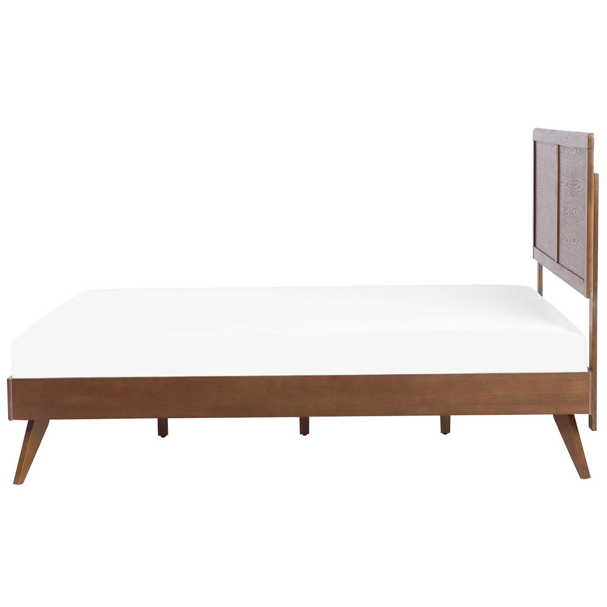 HOLZBETT 180/200cm Dunkler Holzfarbton Istres - Dunkelbraun, Holzwerkstoff (180/200cm) - Beliani