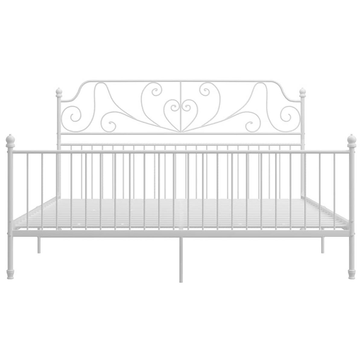 BETTGESTELL Weiss Metall 180/200 Cm - Weiß, Naturmaterialen (180/200cm) - vidaXL