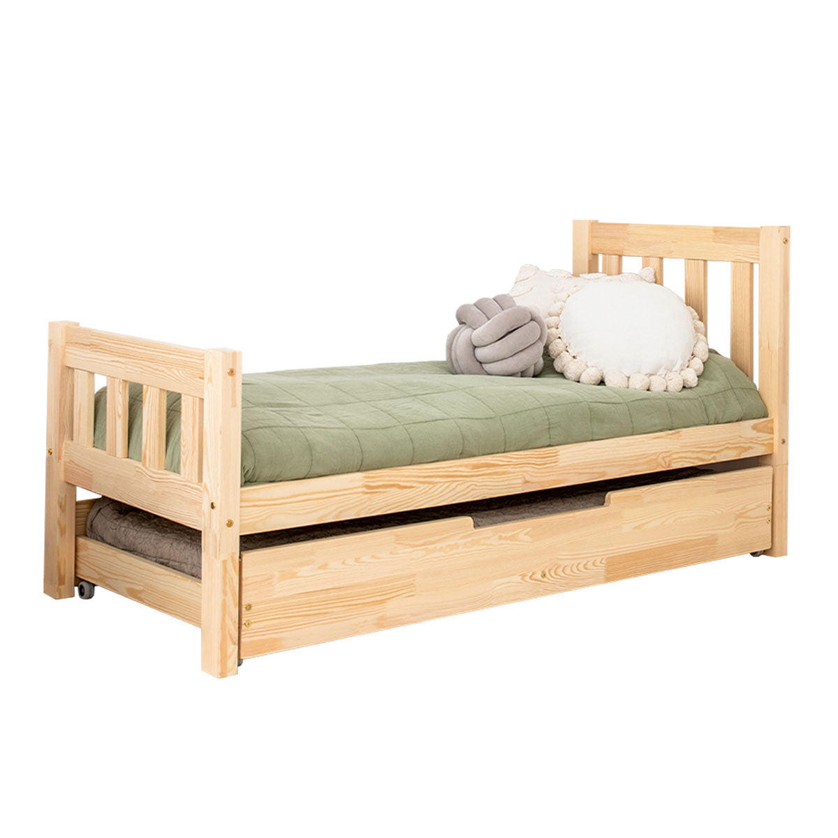 POSTEĽ 90/190 Adeline Prírodné drevo - hnedá, drevo (90/190cm) - Petits-meubles