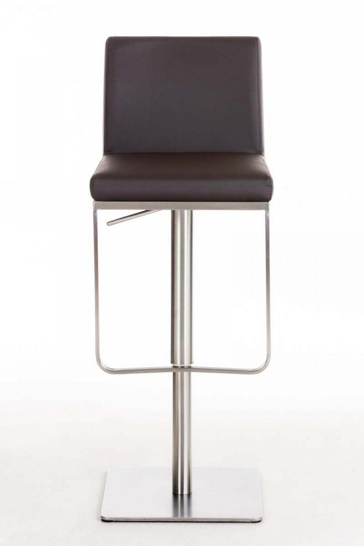 BARHOCKER 2er Set Lederlook Braun - Edelstahlfarben/Braun, Textil/Metall (42/86/44cm) - CLP