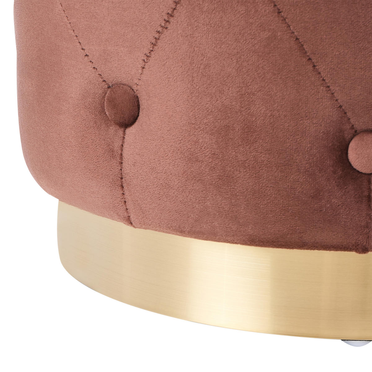 POUF Braun Carrollton - Goldfarben/Braun, Textil (40/41/40cm) - Beliani