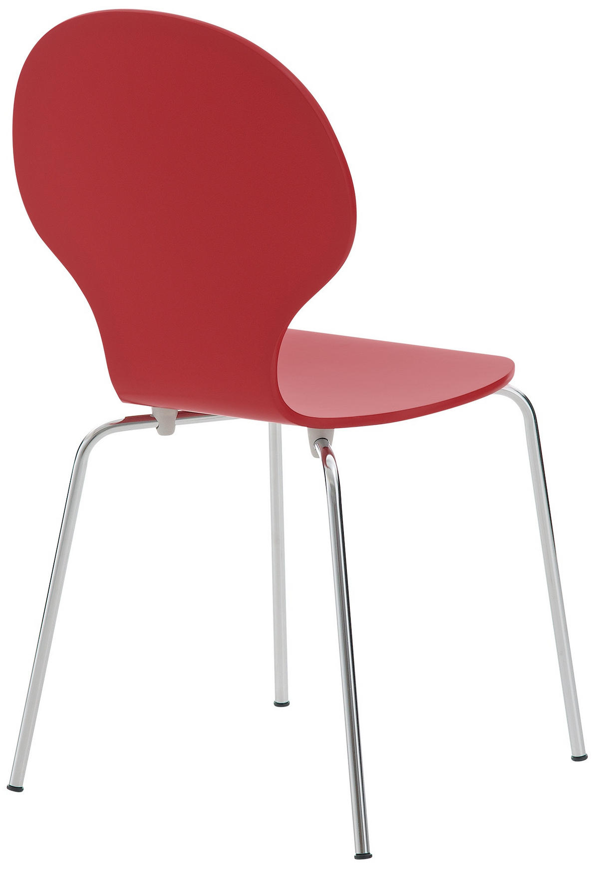 BESUCHERSTUHL Holz rot - Chromfarben/Rot, Holz/Metall (43/86/45cm) - CLP