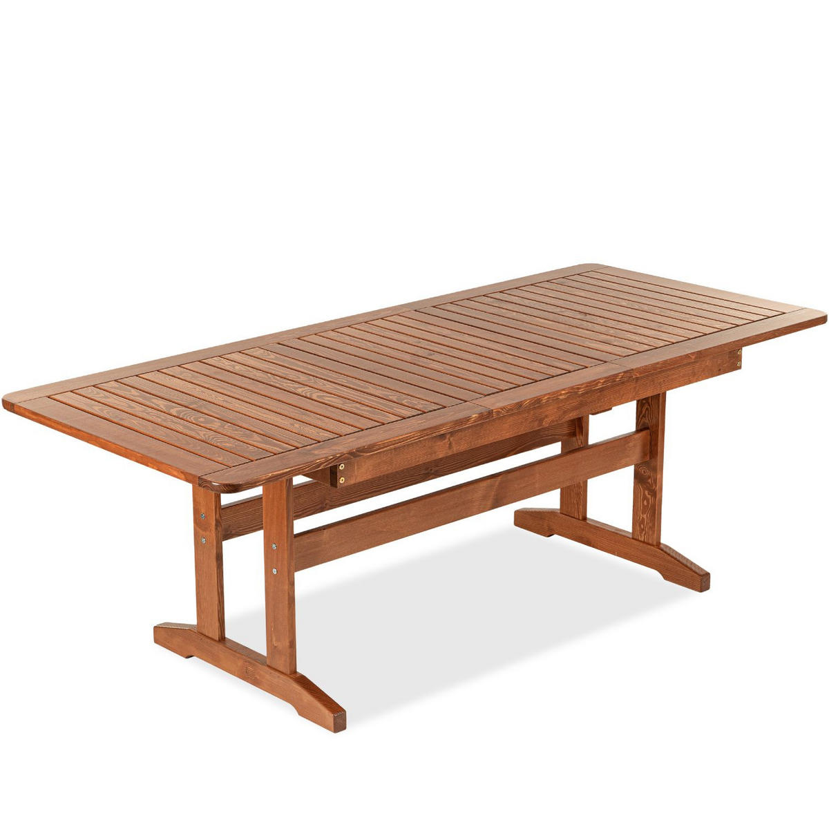 GARTENTISCH ALCES ausziehbar, aus massivem Kiefernholz, braun - Braun, Holz (160/90/73cm) - KONSIMO®