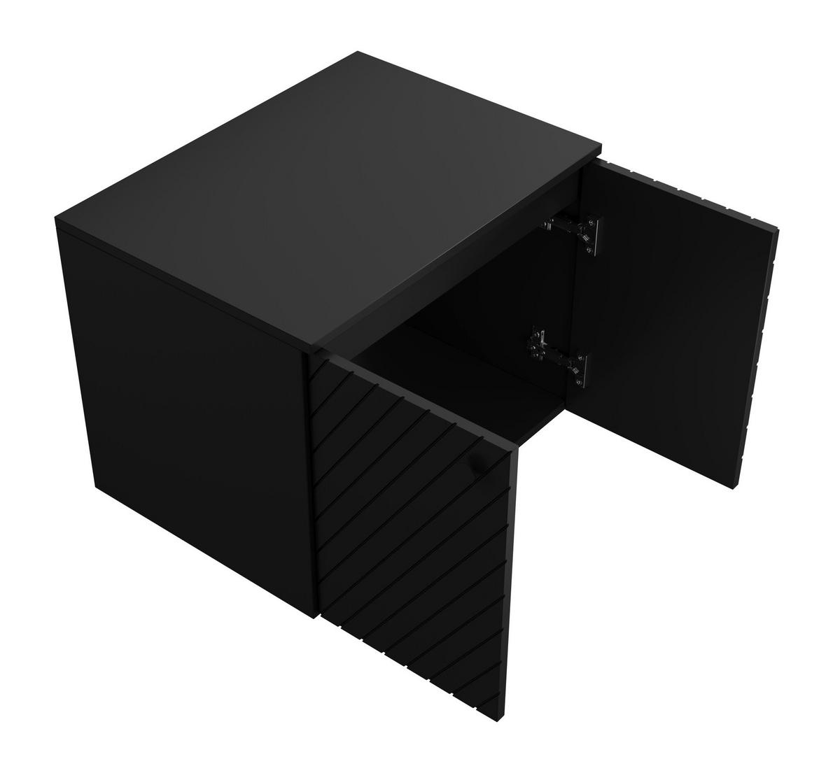 WASCHBECKENUNTERSCHRANK Orlando 2 Türe Schwarz Matt - 60 x 47 x 61 cm - Schwarz, Holz (60/46/44cm) - Badplaats