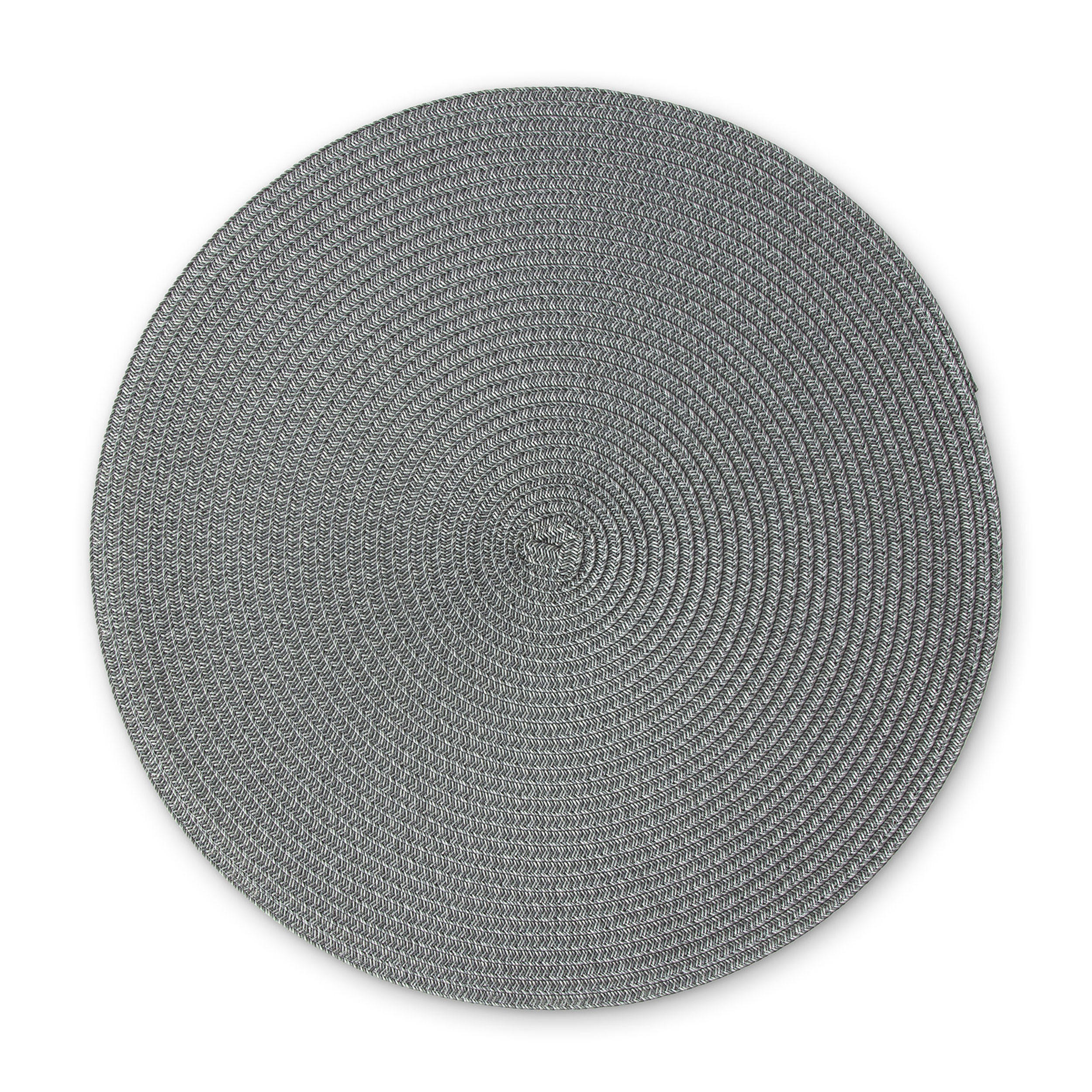 TISCHSET Rund, Kunstfaser, Ø 38 cm, Dunkelgrau - Grau, Kunststoff (38/38/1cm) - Continenta