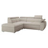 ECKSOFA Boston 2RR1P, Seite: Links PUFAP+R+1P(65)+2R - Silberfarben/Creme, Holz/Textil (260/230cm) - MIRJAN24