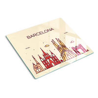 GLASPLATTE 60x52 cm Die Inschrift Barcelona - Multicolor, Glas (60/0.4/52cm) - TULUP