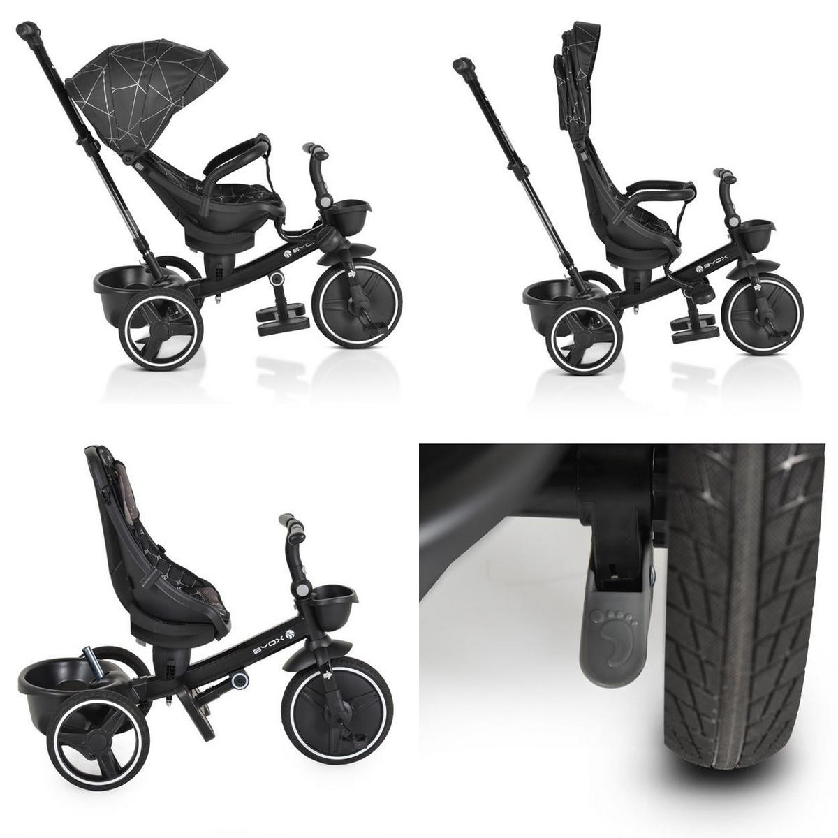 DREIRAD Fusion grau verstellbar PU-Reifen drehbarer Sitz Schiebestange - Grau, Metall (90/49/94cm)