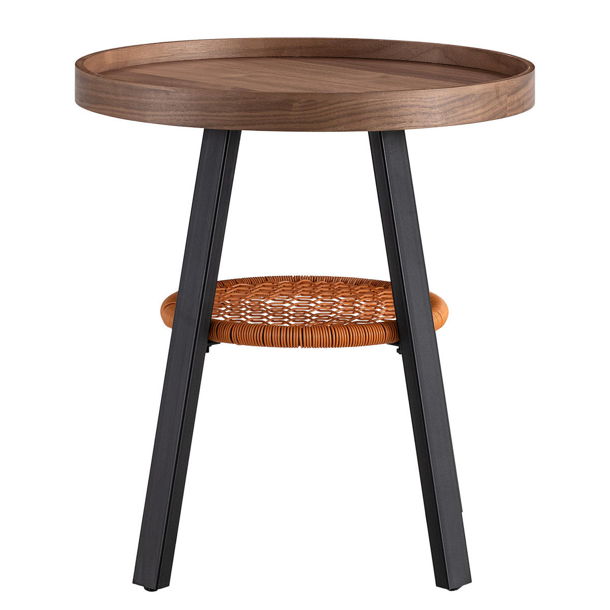 BEISTELLTISCH - Holzwerkstoff / Kunststoff / Metall - Walnussfarben, Holzwerkstoff/Kunststoff (50/50/55cm) - home24