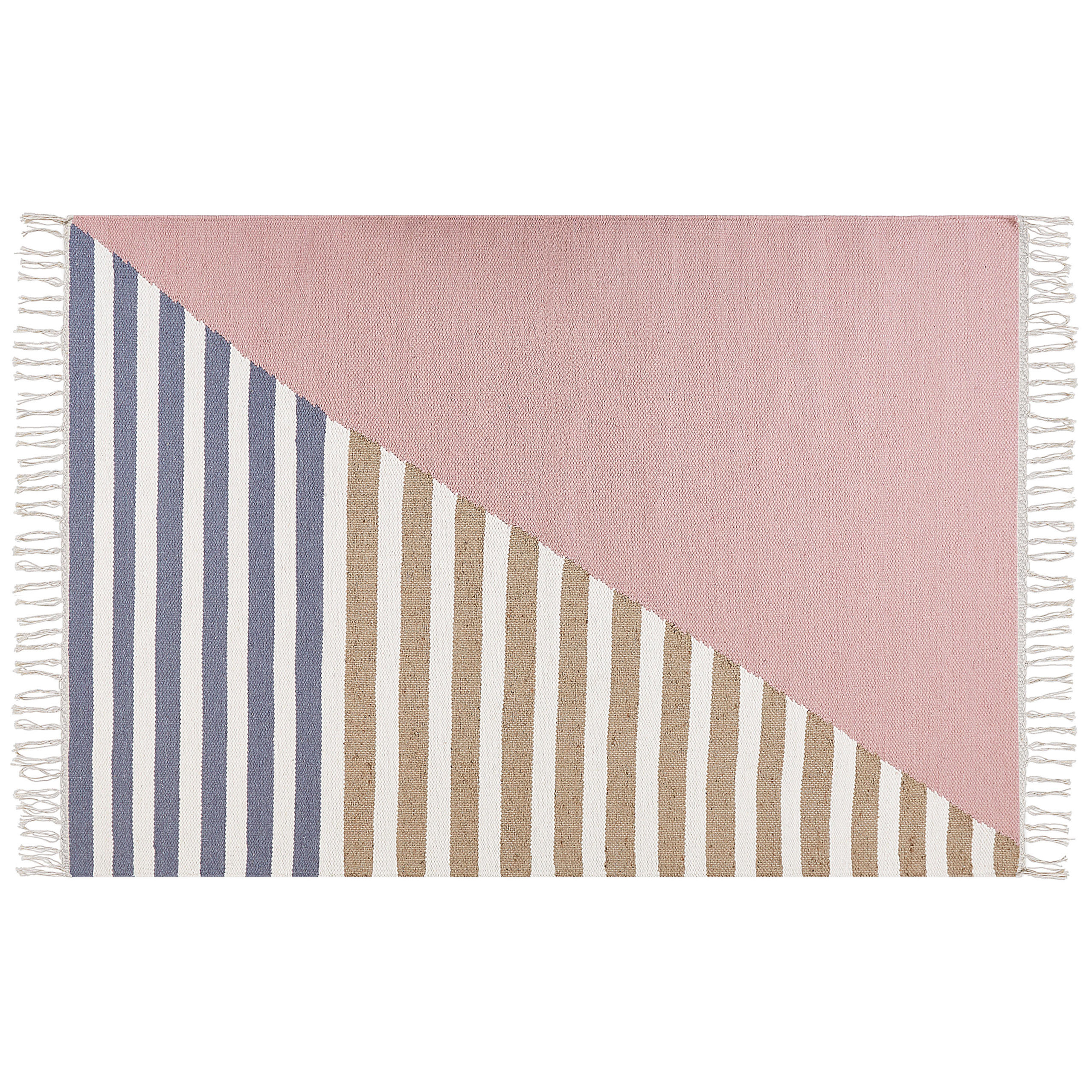 TEPPICH geflochten Engiz 200/140 cm - Multicolor, Textil (140/200cm) - Beliani