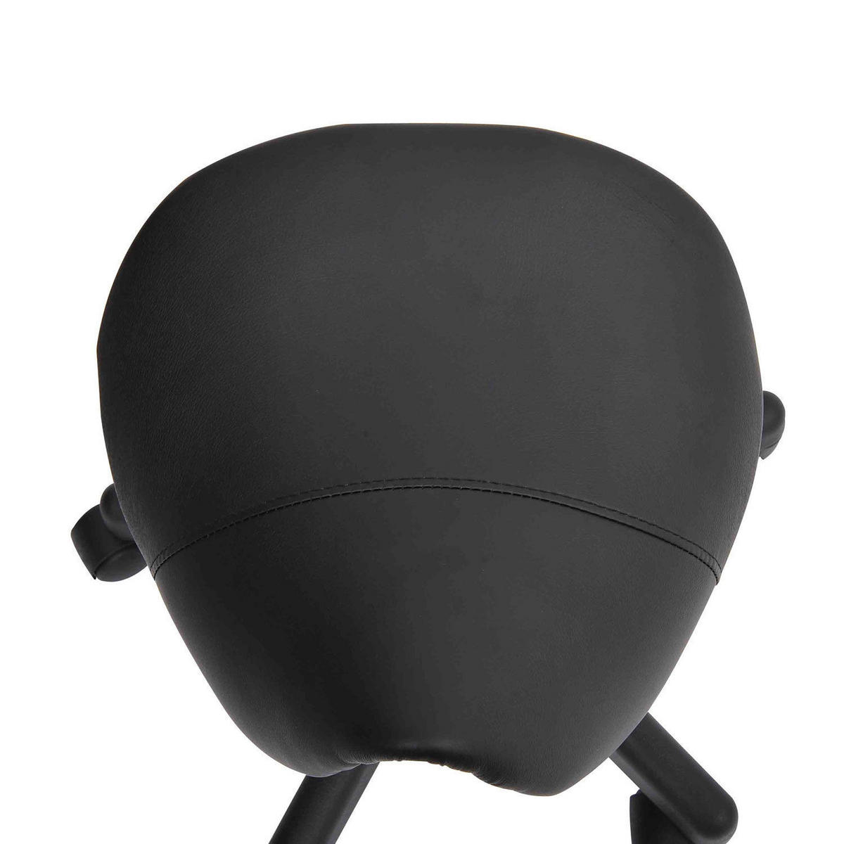 ROLLHOCKER Höhenverstellbar Schwarz 35.0/38.0/55.0 cm - Schwarz, Leder (38/55/35cm)
