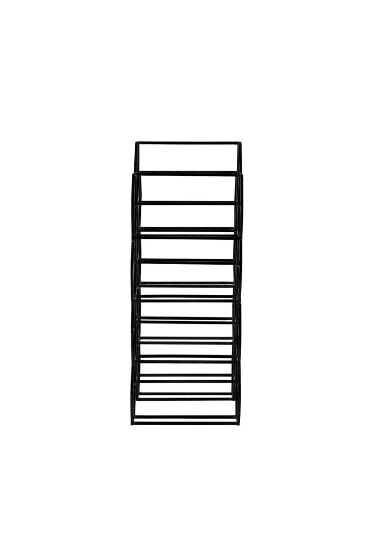 WEINREGAL Salbris Schwarz 30/18/46 cm - Schwarz, Metall (18/46/30cm) - Light & Living