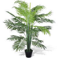 KÜNSTLICHE Phönix-Palme Mit Topf 130 Cm - Schwarz/Braun, Kunststoff (130cm) - vidaXL
