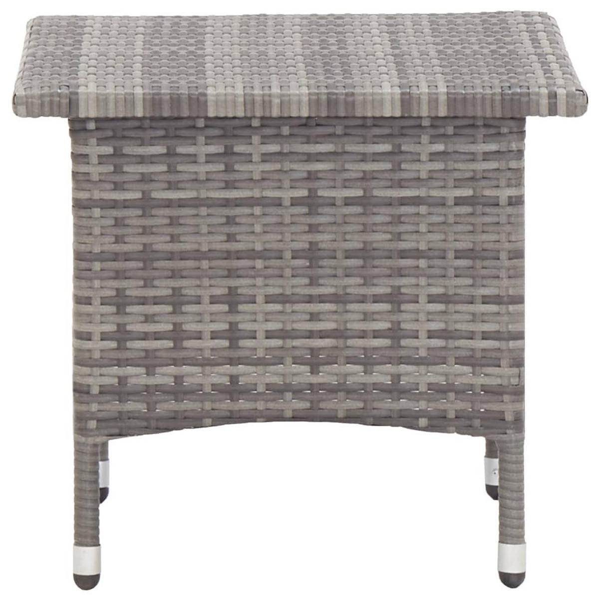 BEISTELLTISCH Grau 50/50/47 Cm Poly Rattan - Grau, Kunststoff (50/50/47cm) - vidaXL