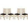STUHL Bos 1 (4er Set) - Schwarz Hochglanz/Sonoma Eiche, Holz (43/94/40cm) - Leaf Design