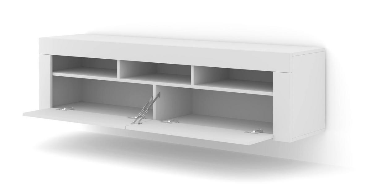 TV LOWBOARD Weiß 160/43/35 - Weiß, Holzwerkstoff (160/43/35cm) - RAUMHIRSCH FURNITURE