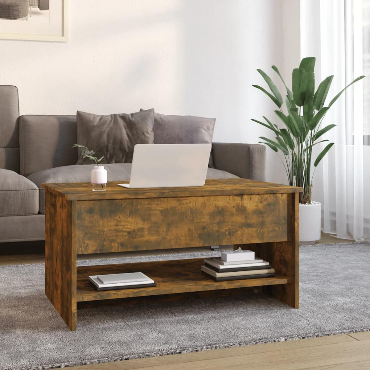 COUCHTISCH Räuchereiche 80x50x40 cm Holzwerkstoff - Braun, Holzwerkstoff (80/50/40cm) - furnicato