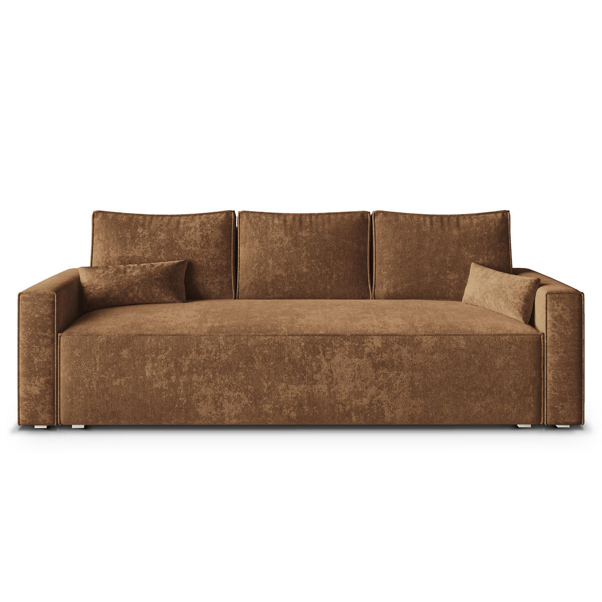 POHOVKA MENI, Ženylová látka LUMO, Světle hnědá - šedá/světle hnědá, kompozitní dřevo/textil (232/85/87cm) - MASSENO