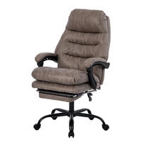 BÜRODREHSTUHL - Antiklederlook - Microfaser / Stahl - Grau, Kunststoff/Metall (64/122/72cm) - home24